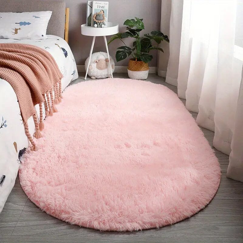 Luxurious Soft Faux Fur Oval Area Rug