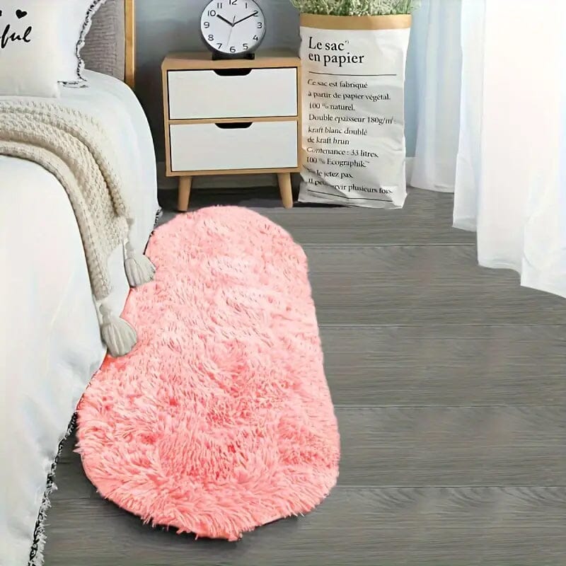 Luxurious Soft Faux Fur Oval Area Rug