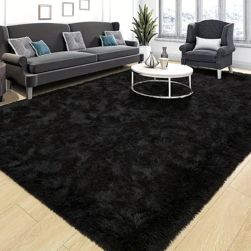 Luxurious Velvet Rectangular Shaggy Plush Carpet Rug