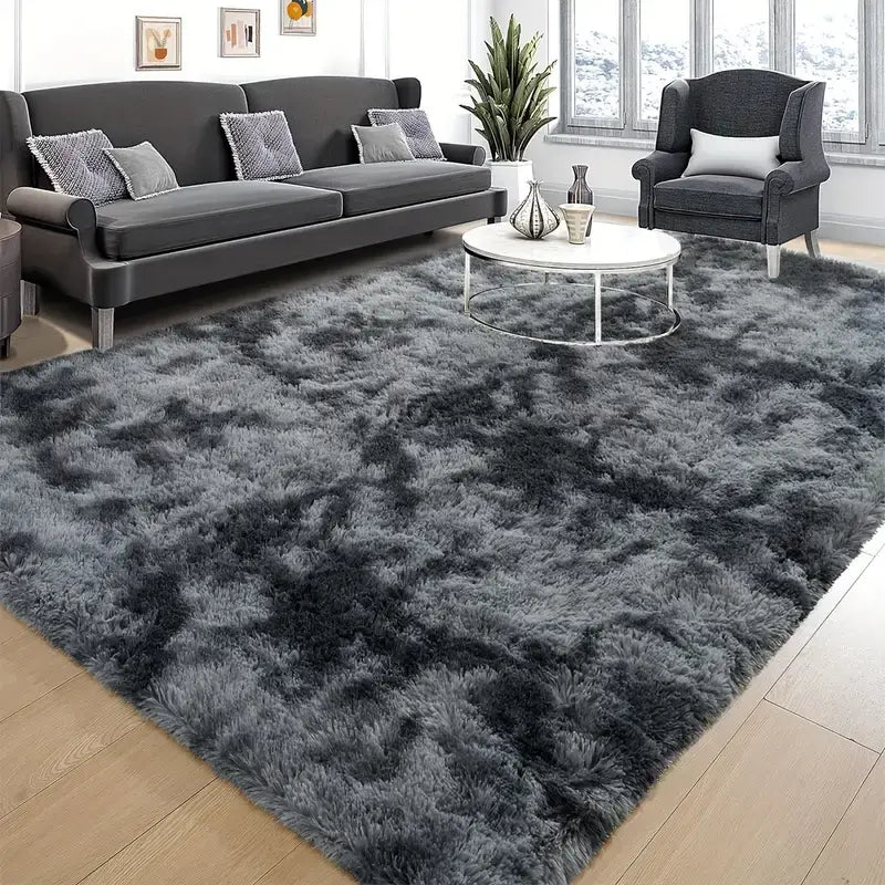 Luxurious Velvet Rectangular Shaggy Plush Carpet Rug