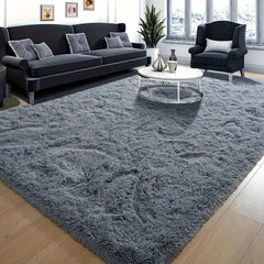 Luxurious Velvet Rectangular Shaggy Plush Carpet Rug