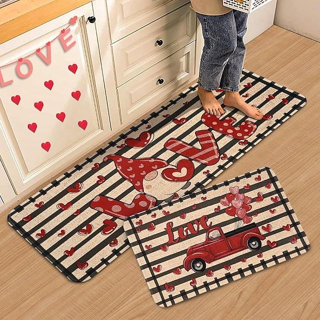 Valentine's Day Area Rug Kitchen Mat Non-Slip Oil Proof Floor Mat Livingroom Rug Indoor Outdoor Mat Bedroom Decor Bathroom Mat Entrance Rug Door Mat