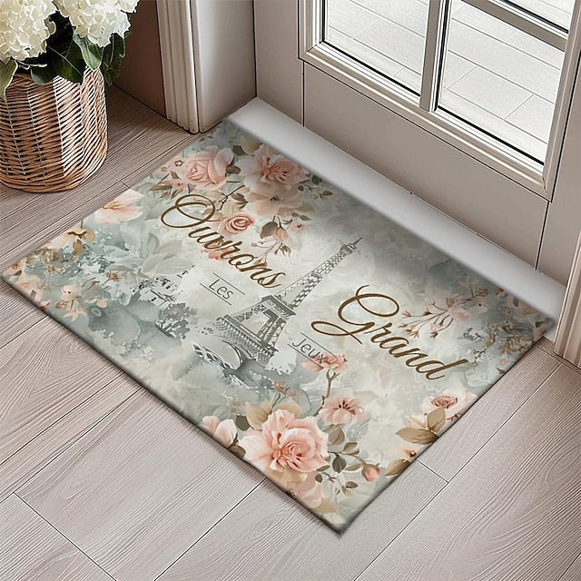 Graffiti Doormat Kitchen Mat Floor Mat Non-Slip Area Rug Oil Proof Rug Indoor Outdoor Mat Bedroom Decor Bathroom Mat Entrance Rug Eiffel Tower