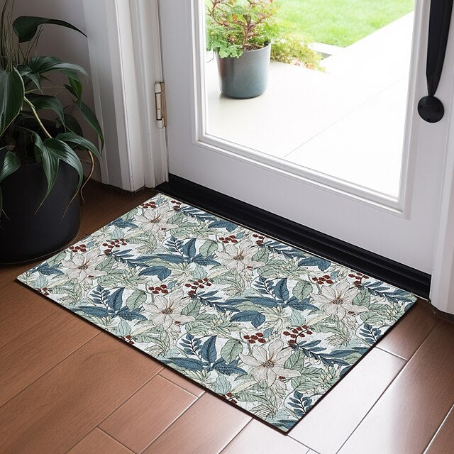 Elegant Floral Doormat Floor Mats Washable Rugs Kitchen Mat Non-Slip Oil Proof Rug Indoor Outdoor Mat Bedroom Decor Bathroom Mat Entrance Rug