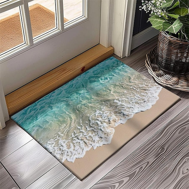 Beach View Doormat Kitchen Mat Floor Mat Non-Slip Area Rug Oil Proof Rug Indoor Outdoor Mat Bedroom Decor Bathroom Mat Entrance Rug