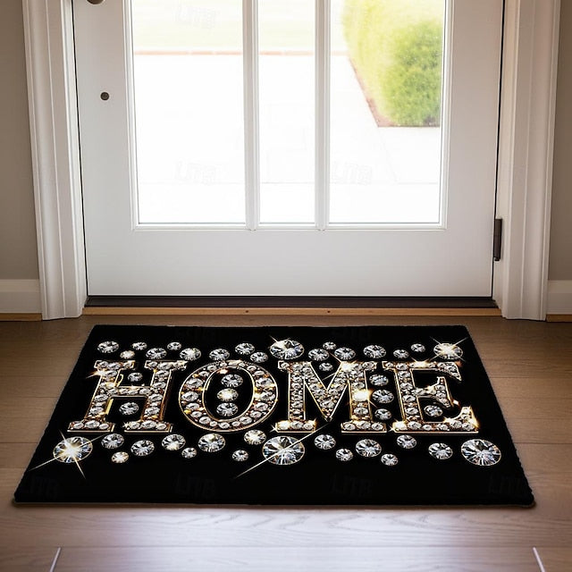 Crystal Home Doormat Floor Mats Washable Rugs Kitchen Mat Non-Slip Oil Proof Rug Indoor Outdoor Mat Bedroom Decor Bathroom Mat Entrance Rug