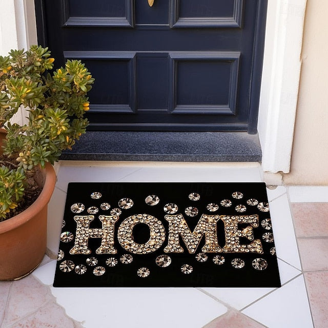 Crystal Home Doormat Floor Mats Washable Rugs Kitchen Mat Non-Slip Oil Proof Rug Indoor Outdoor Mat Bedroom Decor Bathroom Mat Entrance Rug