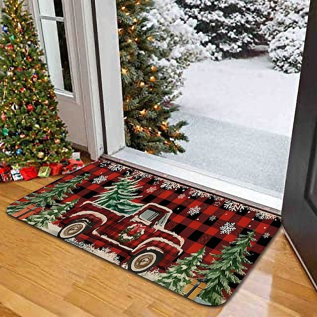 Christmas Decorations Area Rug Kitchen Mat Non-Slip Oil Proof Floor Mat Livingroom Rug Indoor Outdoor Mat Bedroom Decor Bathroom Mat Entrance Rug Door Mat