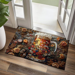 Quilt Beer Doormat Kitchen Mat Floor Mat Non-Slip Area Rug Oil Proof Rug Indoor Outdoor Mat Bedroom Decor Bathroom Mat Entrance Rug