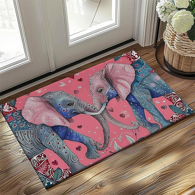 Duo Leopards Doormat Floor Mats Washable Rugs Kitchen Mat Non-Slip Oil Proof Rug Indoor Outdoor Mat Bedroom Decor Bathroom Mat Entrance Rug