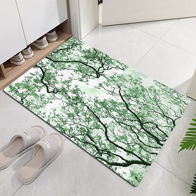 Beautiful Landscape Woods Flannel Fabric Printed Home Entrance Mattress Bathroom Mattress Mattress