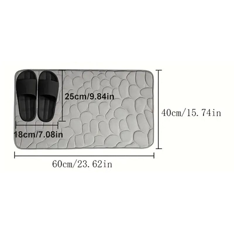 Memory Foam Bath Rug with Cobblestone Embossment