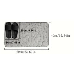 Memory Foam Bath Rug with Cobblestone Embossment