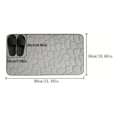 Memory Foam Bath Rug with Cobblestone Embossment