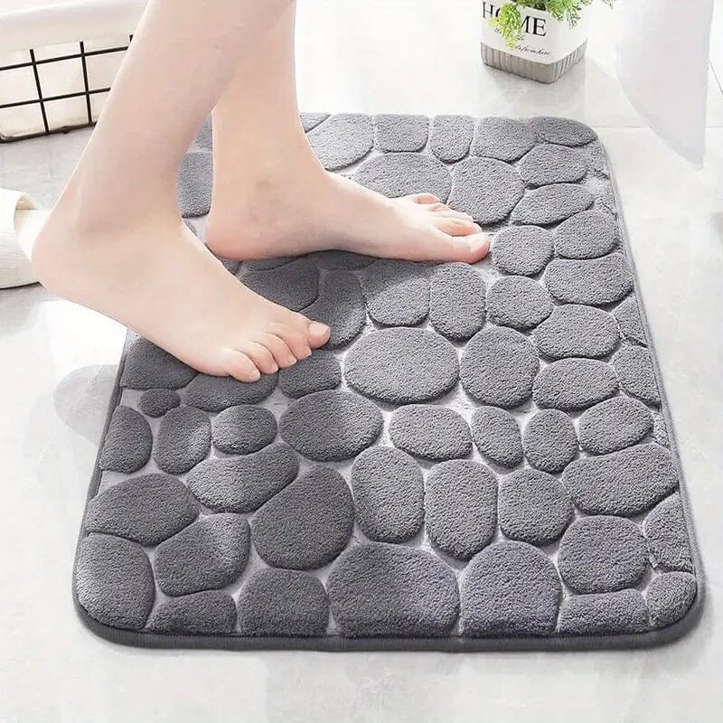 Memory Foam Bath Rug with Cobblestone Embossment