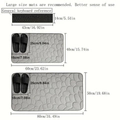 Memory Foam Bath Rug with Cobblestone Embossment