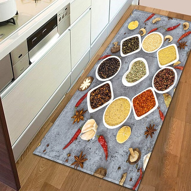 Spices Area Rug Kitchen Mat Non-Slip Oil Proof Floor Mat Livingroom Rug Indoor Outdoor Mat Bedroom Decor Bathroom Mat Entrance Rug Door Mat