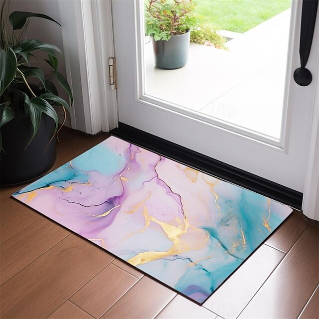 Marble Pattern Doormat Floor Mats Washable Rugs Kitchen Mat Non-Slip Oil Proof Rug Indoor Outdoor Mat Bedroom Decor Bathroom Mat Entrance Rug