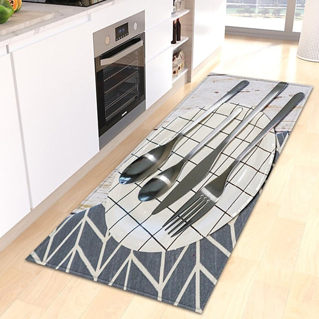 Cutlery Area Rug Kitchen Mat Non-Slip Oil Proof Floor Mat Livingroom Rug Indoor Outdoor Mat Bedroom Decor Bathroom Mat Entrance Rug Door Mat