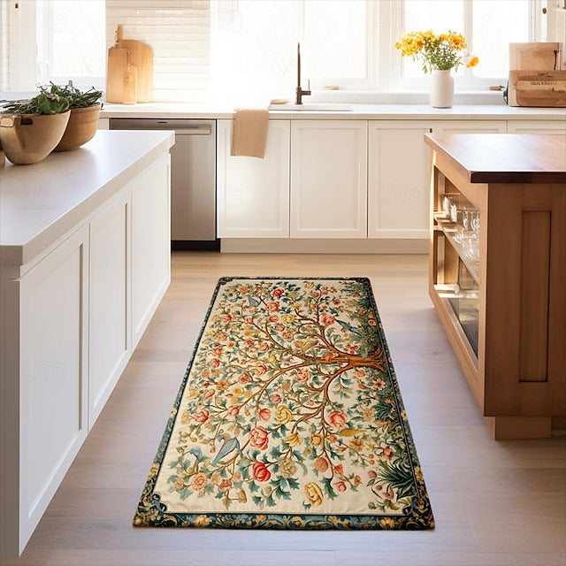 Inspired by William Morris Area Rug Kitchen Mat Non-Slip Oil Proof Floor Mat Livingroom Rug Indoor Outdoor Mat Bedroom Decor Bathroom Mat Entrance Rug Door Mat Bird Tree of Life