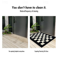 Checkerboards Doormat Kitchen Mat Floor Mat Non-Slip Area Rug Oil Proof Rug Indoor Outdoor Mat Bedroom Decor Bathroom Mat Entrance Rug