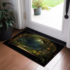 Landscape Forest Cave Doormat Floor Mats Washable Rugs Kitchen Mat Non-Slip Oil Proof Rug Indoor Outdoor Mat Bedroom Decor Bathroom Mat Entrance Rug