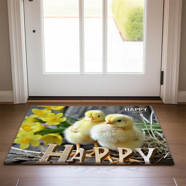 Breaking Egg Easter Doormat Floor Mats Washable Rugs Kitchen Mat Non-Slip Oil Proof Rug Indoor Outdoor Mat Bedroom Decor Bathroom Mat Entrance Rug