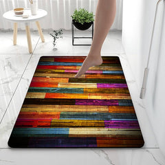 Diatomaceous Earth Bath Mat Color Stripe Pattern Super Absorbent Bathroom Rug Door Mat New Design