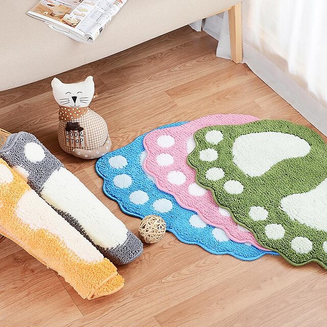 Bath Mat Non-slip Bathroom Rugs Mats Water Absorbent Non-Slip Mat Used in Bathroom, Shower, Room, Etc.Soft Flocking Bath Mat Machine Washable Bath Mat Bathroom Mat