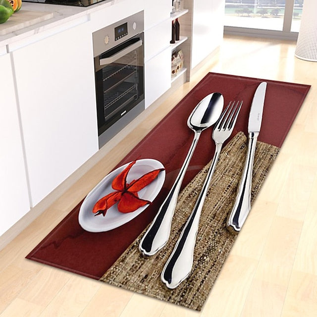 Cutlery Area Rug Kitchen Mat Non-Slip Oil Proof Floor Mat Livingroom Rug Indoor Outdoor Mat Bedroom Decor Bathroom Mat Entrance Rug Door Mat