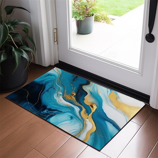 Marble Pattern Doormat Floor Mats Washable Rugs Kitchen Mat Non-Slip Oil Proof Rug Indoor Outdoor Mat Bedroom Decor Bathroom Mat Entrance Rug