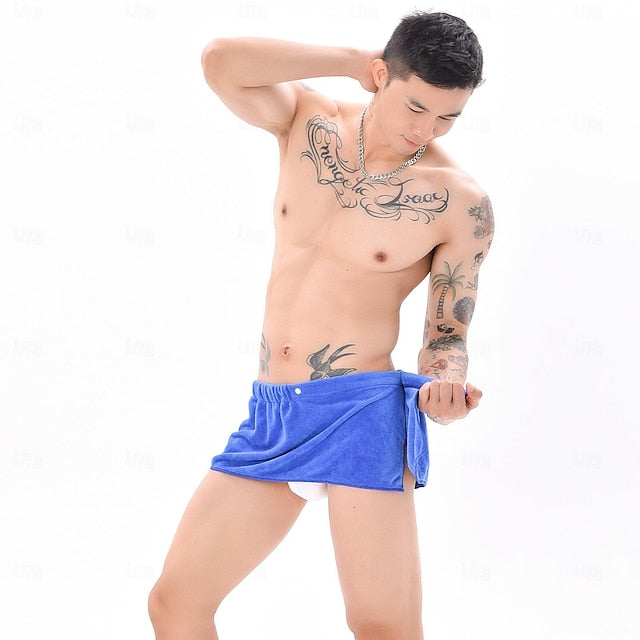 Men's Shorts, Household Absorbent and Wearable Towel Pants, Beach Sexy Bath Skirt, Ultra-Fine Fiber Anti Glare