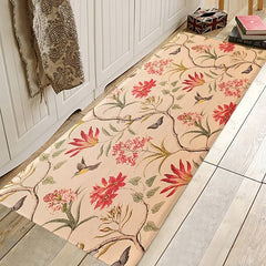 Floral Plant Area Rug Kitchen Mat Non-Slip Oil Proof Floor Mat Rug Indoor Outdoor Mat Bedroom Decor Bathroom Mat Entrance Rug Door Mat