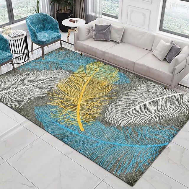 3D Printing Carpet Leaf Printing Floor Mat Square Living Room Bedroom Carpet Door Mat