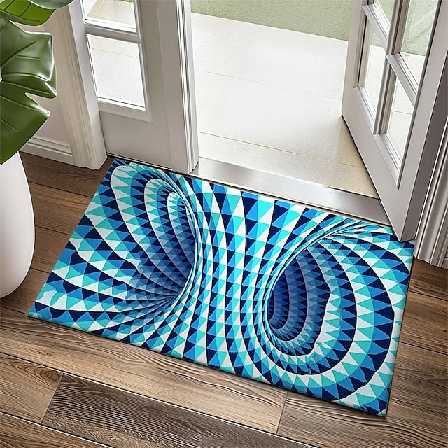 3D Vortex Doormat Kitchen Mat Floor Mat Non-Slip Area Rug Oil Proof Rug Indoor Outdoor Mat Bedroom Decor Bathroom Mat Entrance Rug Optical Illusion