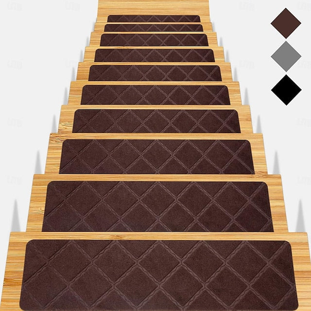 Stair Treads for Wooden Steps - 8x30in Carpet Stairs Runner Indoor Non-Slip Stair Mats for Kids Elders and Pets