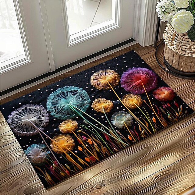 Dandelion Doormat Kitchen Mat Floor Mat Non-Slip Area Rug Oil Proof Rug Indoor Outdoor Mat Bedroom Decor Bathroom Mat Entrance Rug