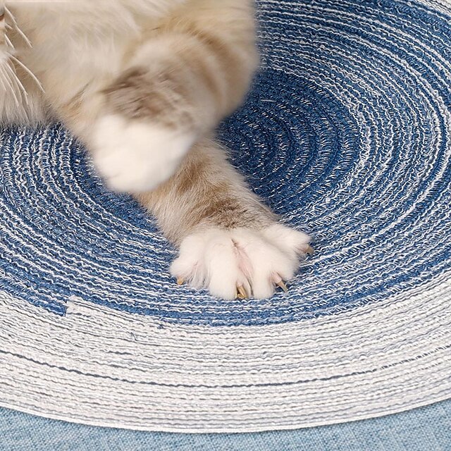 Cat Scratcher Mat Cat Scratching Carpet Pad Color Block Donuts Relieves Stress Washable For Indoor Use Cotton for Large Medium Small Dogs and Cats