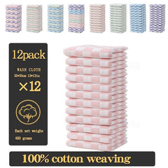 12 Pack Square Towel Cotton Gauze Household Summer Face Towel Washable Cloth