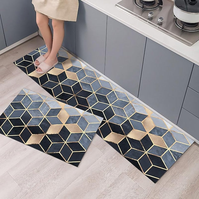 Modern Geometric Kitchen Mats Long Strips Carpets Bedside Rugs Bathroom Door Mats