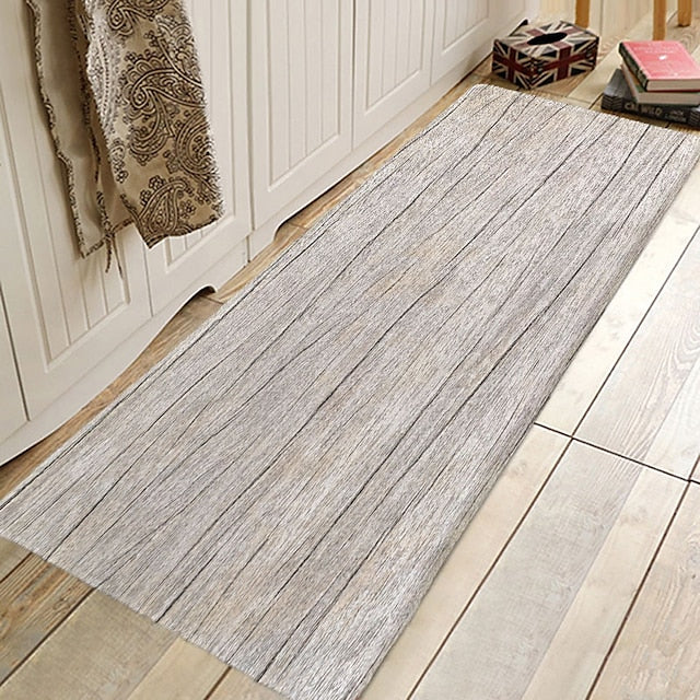 Rug Runner Colour Stripe Floor Mat Door Mat Hallway Carpets Area Rugs Washable for Bedroom Living Room Kitchen Bathroom Anti-Slip Floor Mats Wood lines