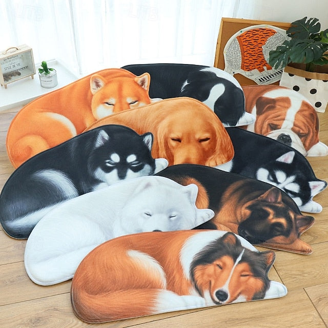 Dogs Irregular Doormat Kitchen Mat Floor Mat Non-Slip Area Rug Oil Proof Rug Indoor Outdoor Mat Bedroom Decor Bathroom Mat Entrance Rug