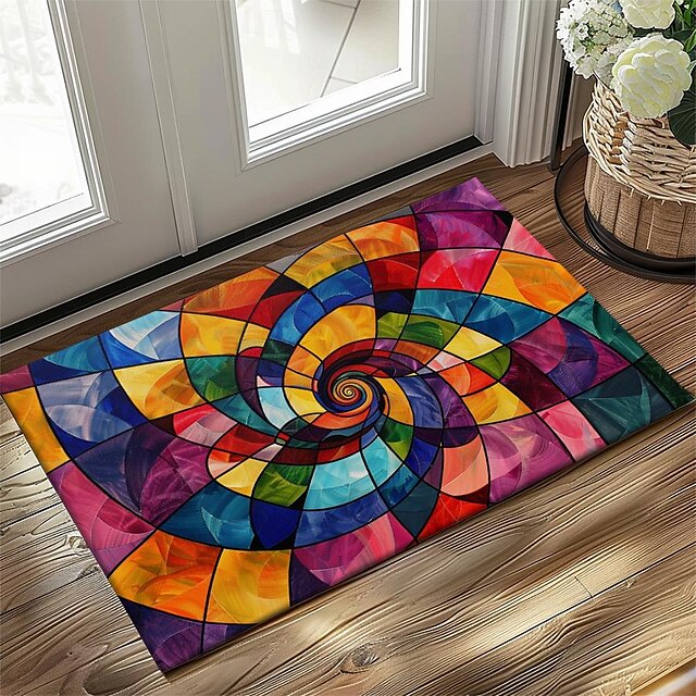 Rainbow Painting Doormat Floor Mats Washable Rugs Kitchen Mat Non-Slip Oil Proof Rug Indoor Outdoor Mat Bedroom Decor Bathroom Mat Entrance Rug