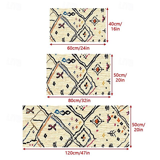 Tribal Pattern Area Rug Kitchen Mat Non-Slip Oil Proof Floor Mat Livingroom Rug Indoor Outdoor Mat Bedroom Decor Bathroom Mat Entrance Rug Door Mat