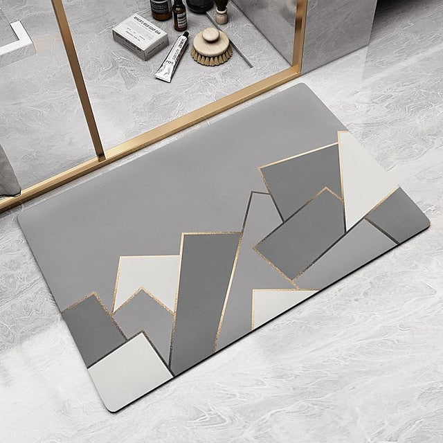 Diatomaceous Earth Bath Mat Non-slip Super Absorbent Toilet Door Quick-Drying Foot Mat Entry Door Mat Non-Slip Mat