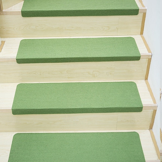 Step Carpet Solid Color Non-Slip Carpet Stair Treads for Kids Elders and Pets Stair Tread Mats