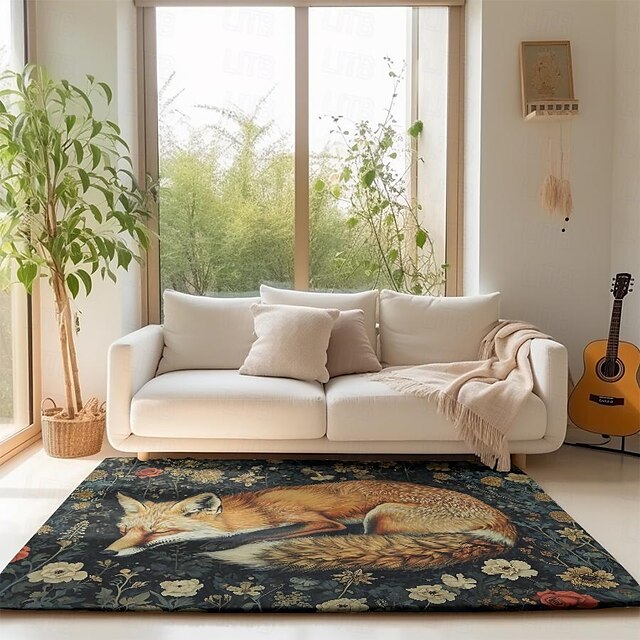 Inspired William Morris Fox Area Rug Kitchen Mat Non-Slip Oil Proof Floor Mat Livingroom Rug Indoor Outdoor Mat Bedroom Decor Bathroom Mat Entrance Rug Door Mat