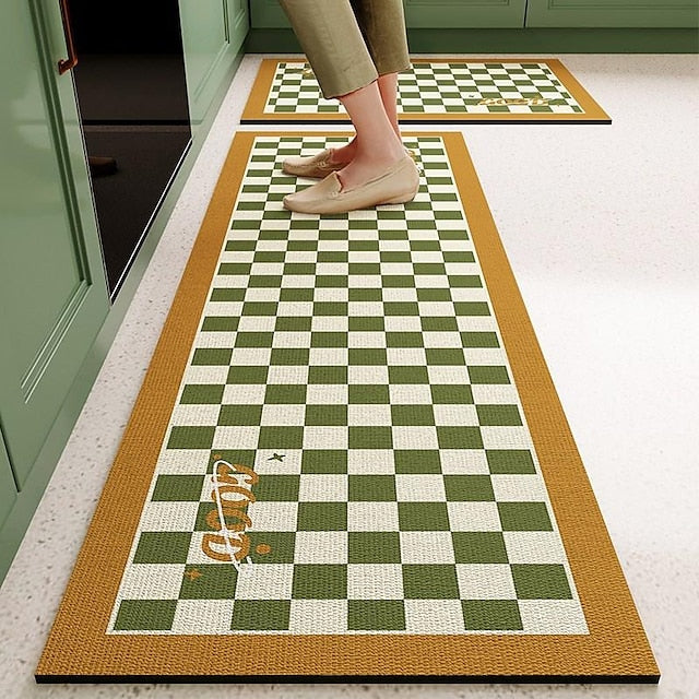 Kitchen Floor Mats Lattice Non-Slip Waterproof And Oil-Proof Mats Dirt-Resistant High-End Diatom MudFoot Pads