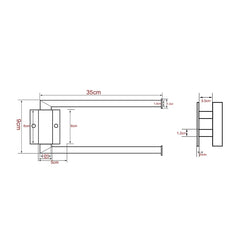 180 Degree Revolving Folding Towel Bar Stainless Steel Bathroom 2-rod Towel Rack Brushed Silvery and Matte Black 1pc