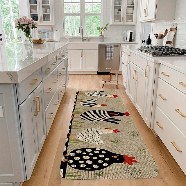 Rustic Chicken Kitchen Mat Non-Slip Rug Indoor Outdoor Mat Bedroom Decor Bathroom Mat Entrance Rug Door Mat